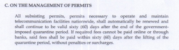 section C memorandum order no. 01-03-2020